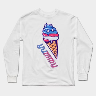 Patriotic Ice Cream Yummy USA Long Sleeve T-Shirt